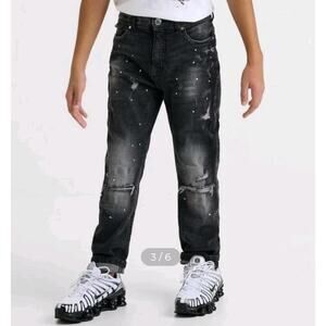 Boys Supply And Demand Denver Jeans Blk Distressed Size 10-12 Med (11)